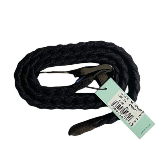 Peter Millar Braided Belt – Size 40 – Barch Navy w/ Rich Brown Suede – NWT - Picture 1 of 3
